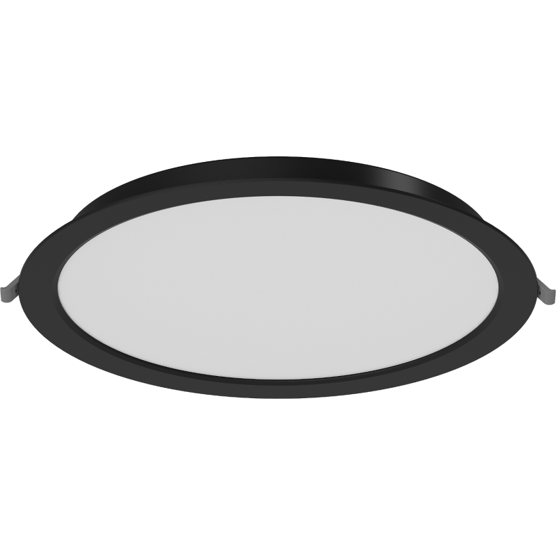 Mexen LDRR panel sufitowy downlight LED wpuszczany fi 30 cm, 24W, Zimna - 6500K, 1920 lm, czarny - L210-030-2465-70