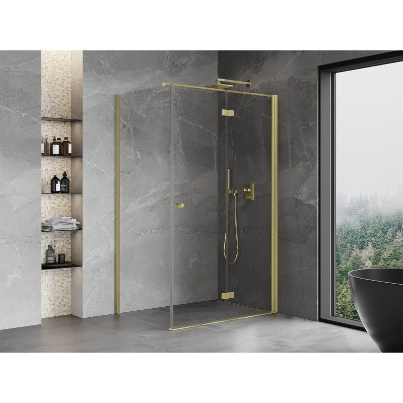 Mexen Mist-F Faltduschkabine rechts 120 x 85 cm, transparent, gebürstetes Gold - 8A6T-120-085-55-00-P