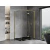 Mexen Mist-F folding shower cabin right 80 x 95 cm, transparent, brushed gold - 8A6T-080-095-55-00-P
