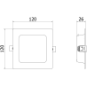 Mexen LDRR griestu panelis LED apgaismotājs, iebūvēts, 12 x 12 cm, 6W, Neitrāls - 4000K, 600 lm, balts - L211-012-0640-20