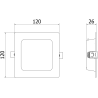 Mexen LDRR takmonterad downlight LED infälld 12 x 12 cm, 6W, Neutral - 4000K, 390 lm, svart - L211-012-0640-70