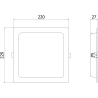 Mexen LDRR Iebūvēts LED griestu panelis Downlight 22 x 22 cm, 18W, Auksts - 6500K, 1440 lm, melns - L211-022-1865-70