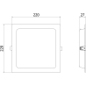 Mexen LDRR panel sufitowy downlight LED wpuszczany 22 x 22 cm, 18W, Zimna - 6500K, 1440 lm, czarny - L211-022-1865-70