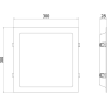 Mexen LDRR LED-alasvalo kattoon upotettava paneeli 30 x 30 cm, 24W, Neutraali - 4000K, 2640 lm, valkoinen - L211-030-2440-20