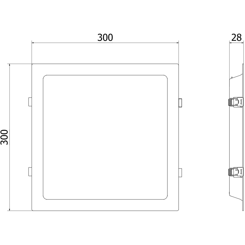 Mexen LDRR panel sufitowy downlight LED wpuszczany 30 x 30 cm, 24W, Zimna - 6500K, 2640 lm, biały - L211-030-2465-20