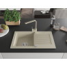 Mexen Pablo fregadero de granito de 1 seno con escurridor y grifo de cocina Rita, beige - 6510-69-670300-69