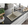 Mexen Pablo fregadero de granito de 1 seno con escurridor y grifo de cocina Rita, beige - 6510-69-670300-69