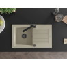 Mexen Pablo lavello in granito a 1 vasca con scolapiatti e miscelatore cucina Rita, beige - 6510-69-670300-70