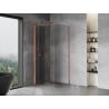 Mexen Mist-F 85 x 85 cm Folding Shower Enclosure Left, Transparent, Brushed Copper - 8A6T-085-085-65-00-L