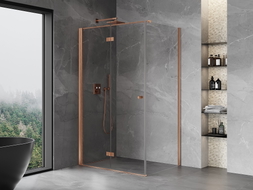 Mexen Mist-F kokkupandav dušinurk vasak 70 x 90 cm, läbipaistev, harjatud vask - 8A6T-070-090-65-00-L