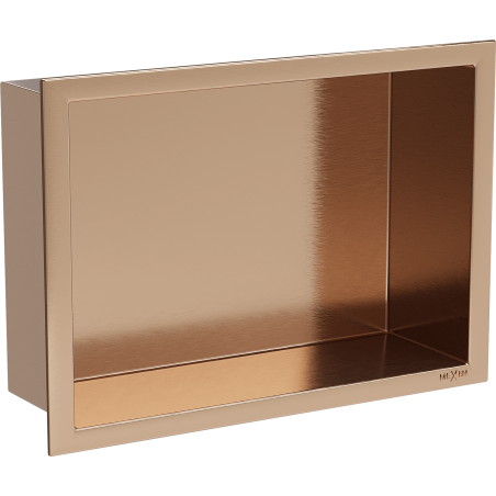 Mexen X-Wall-R półka wnękowa z kołnierzem 30 x 20 cm, miedź szczotkowana - 19C0302010