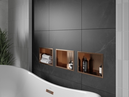 Mexen X-Wall-R ράφι υποδοχής με φλάντζα 30 x 20 cm, βουρτσισμένος χαλκός - 19C0302010