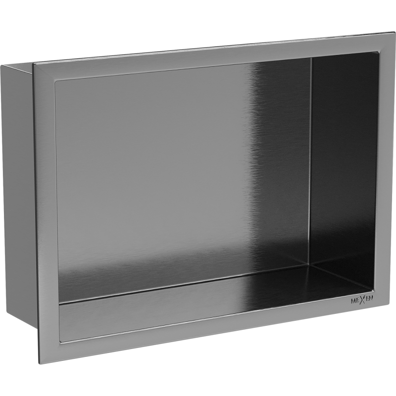 Mexen X-Wall-R półka wnękowa z kołnierzem 30 x 20 cm, gun gray szczotkowany - 19E0302010