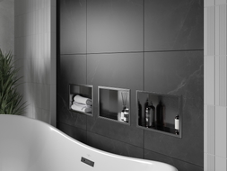 Mexen X-Wall-R nischhylla med fläns 30 x 20 cm, borstad gunmetal - 19E0302010
