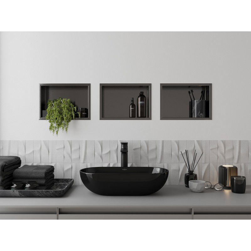 Mexen X-Wall-R Nischeregal mat 30 x 20 cm, gebürstet Gun Gray - 19E0302010