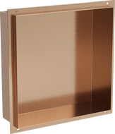 Mexen X-Wall-NR nischhylla utan fläns 30 x 30 cm, borstad koppar - 19C1303010