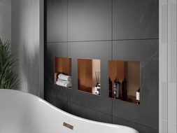 Mexen X-Wall-NR recessed shelf without flange 30 x 30 cm, brushed copper - 19C1303010