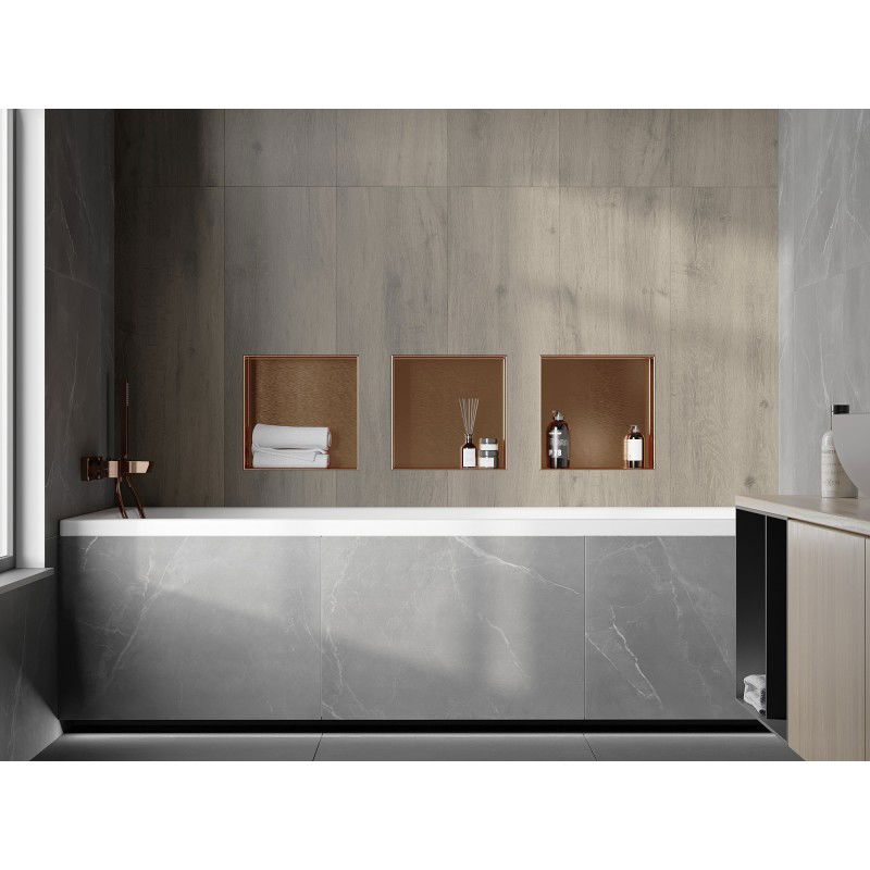 Mexen X-Wall-NR ράφι εσοχής χωρίς περίβλημα 30 x 30 cm, βουρτσισμένος χαλκός