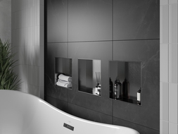 Mexen X-Wall-NR recessed shelf without flange 30 x 30 cm, gun grey brushed - 19E1303010