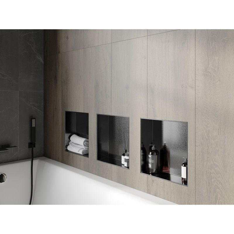 Mexen X-Wall-NR étagère encastrée sans rebord 30 x 30 cm, gris canon brossé - 19E1303010