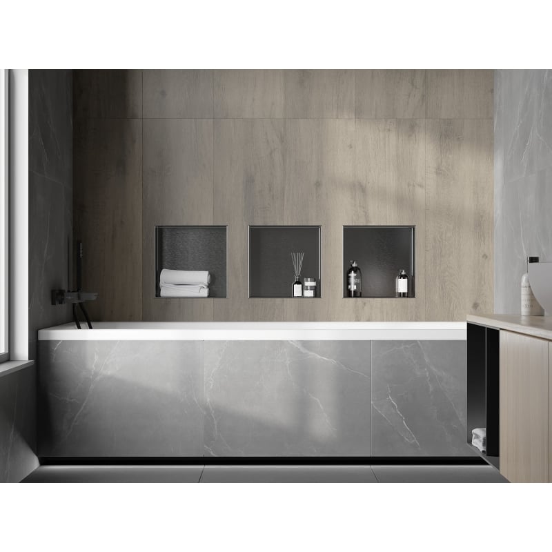 Mexen X-Wall-NR estante empotrado sin ribete 30 x 30 cm, gris arma cepillado - 19E1303010