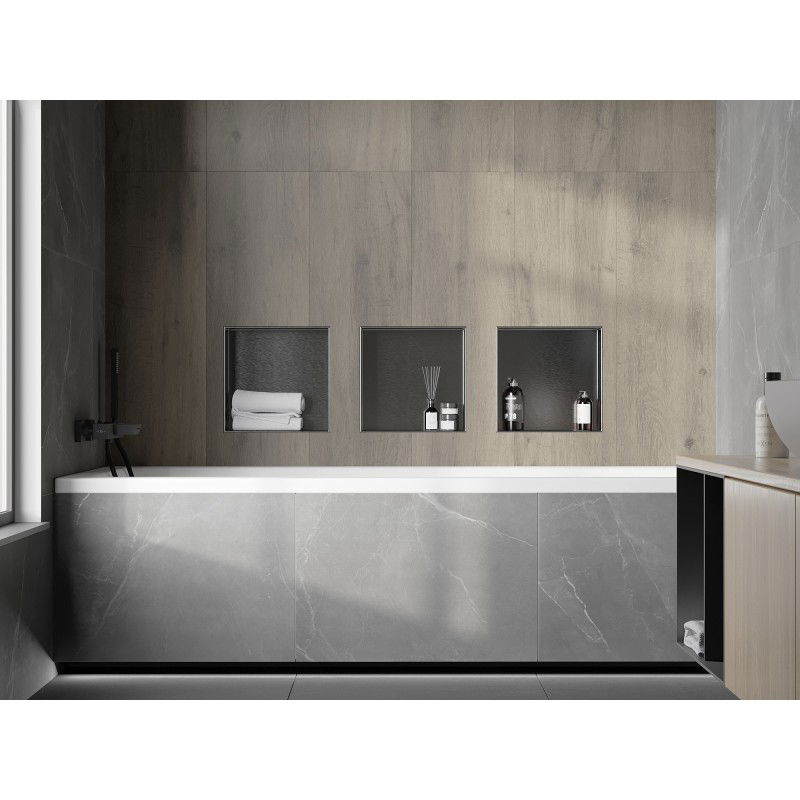 Mexen X-Wall-NR Nischeneinbauregal ohne Flansch 30 x 30 cm, gebürstetes Waffengrau - 19E1303010