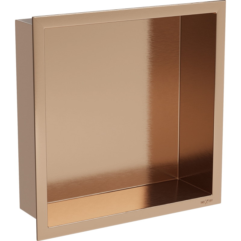 Mexen X-Wall-R upotettava hylly laipalla 30 x 30 cm, harjattu kupari - 19C0303010