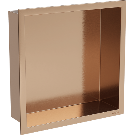 Mexen X-Wall-R półka wnękowa z kołnierzem 30 x 30 cm, miedź szczotkowana - 19C0303010