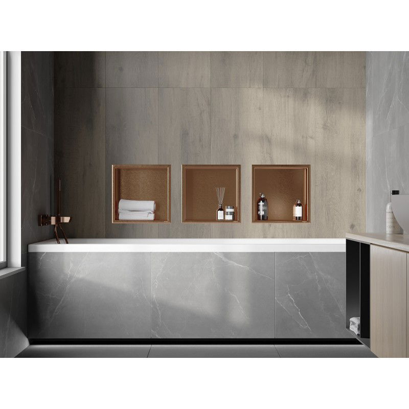 Mexen X-Wall-R ράφι εσοχής με φλάντζα 30 x 30 cm, βουρτσισμένος χαλκός - 19C0303010