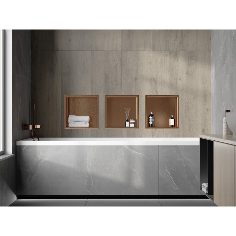 Mexen X-Wall-R upotettava hylly laipalla 30 x 30 cm, harjattu kupari - 19C0303010
