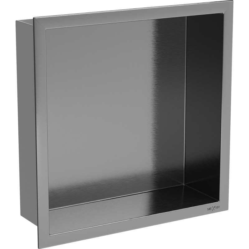Mexen X-Wall-R nischhylla med fläns 30 x 30 cm, borstad gun grå - 19E0303010