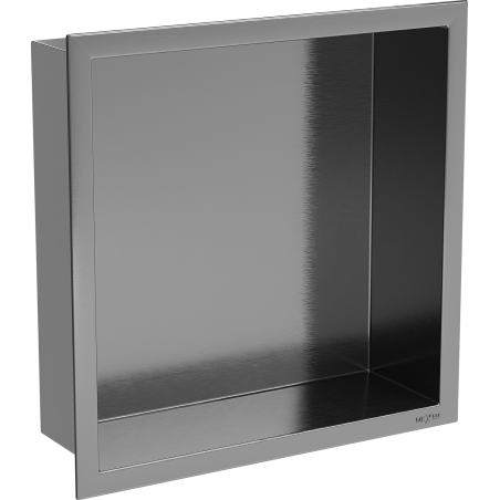 Mexen X-Wall-R półka wnękowa z kołnierzem 30 x 30 cm, gun gray szczotkowany - 19E0303010