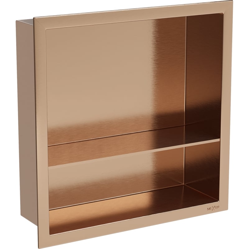 Mexen X-Wall-R mensola da incasso con flangia e ripiano 30 x 30 cm, rame spazzolato - 19C0303010S