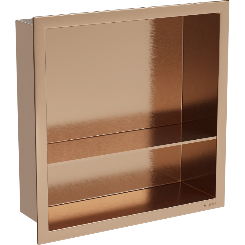 Mexen X-Wall-R nišas plaukts ar atloku un plauktu 30 x 30 cm, pulēts varš - 19C0303010S