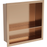 Mexen X-Wall-R recessed shelf with flange and shelf 30 x 30 cm, brushed copper - 19C0303010S