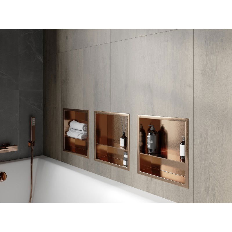 Mexen X-Wall-R Nischregal mat Rand an Regal 30 x 30 cm, gebierzene Koffer - 19C0303010S