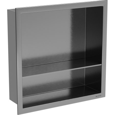 Mexen X-Wall-R Nischenregal mat Kranz an Bord 30 x 30 cm, gebürstet Gun Gray - 19E0303010S