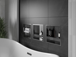 Mexen X-Wall-R estante empotrado con reborde y balda de 30 x 30 cm, gris pistola cepillado - 19E0303010S