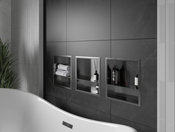 Mexen X-Wall-R Nischenregal mat Kranz an Bord 30 x 30 cm, gebürstet Gun Gray - 19E0303010S