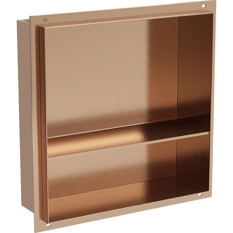 Mexen X-Wall-NR nischhylla utan kant med hylla 30 x 30 cm, borstat koppar - 19C1303010S