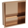 Mexen X-Wall-NR étagère encastrable sans bride avec tablette 30 x 30 cm, cuivre brossé - 19C1303010S