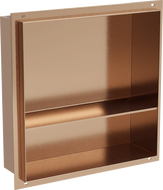 Mexen X-Wall-NR estante empotrado sin reborde con estante de 30 x 30 cm, cobre cepillado - 19C1303010S