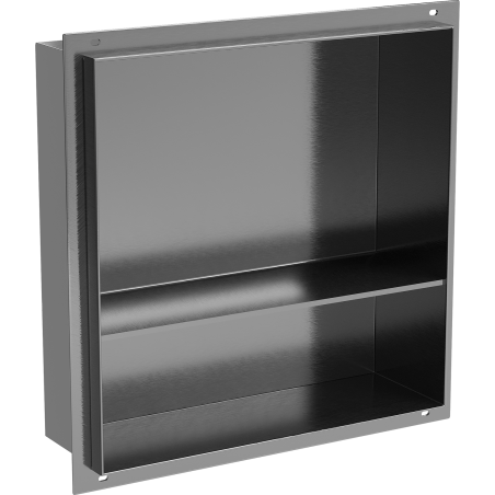 Mexen X-Wall-NR étagère encastrée sans collerette avec tablette 30 x 30 cm, gris arme brossé - 19E1303010S