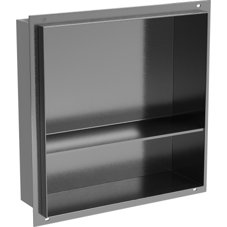 Mexen X-Wall-NR półka wnękowa bez kołnierza z półką 30 x 30 cm, gun gray szczotkowany - 19E1303010S