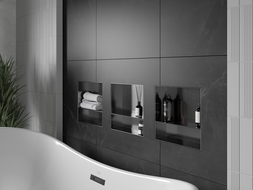 Mexen X-Wall-NR niche shelf without flange with shelf 30 x 30 cm, brushed gun grey - 19E1303010S