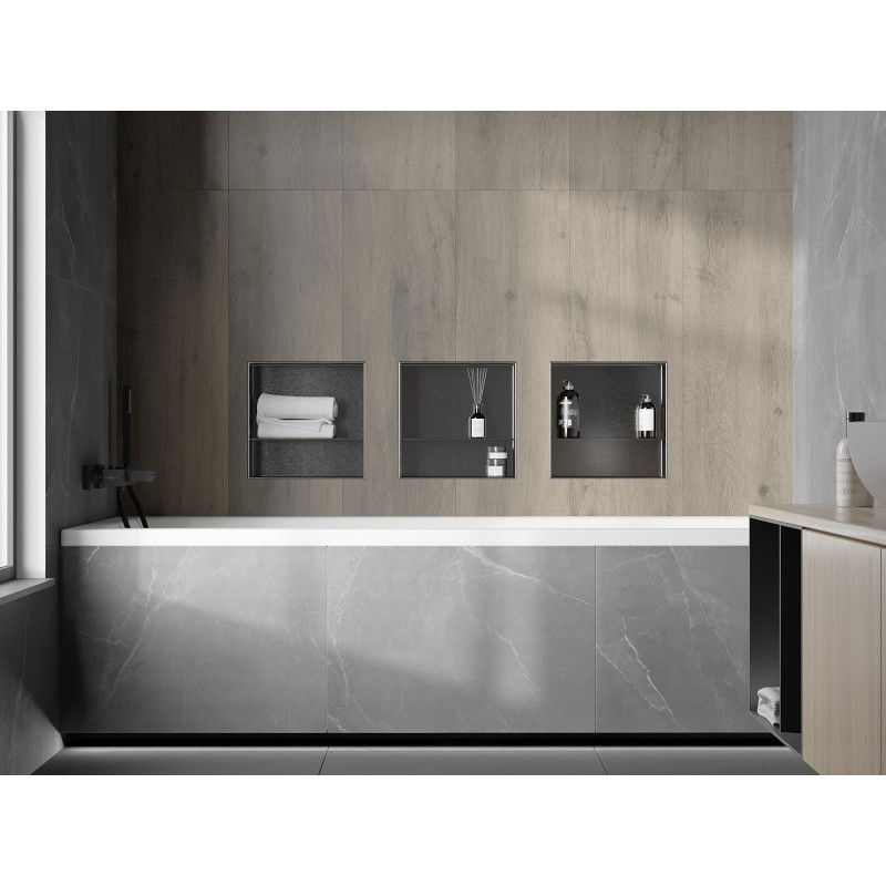 Mexen X-Wall-NR niche shelf without flange with shelf 30 x 30 cm, brushed gun grey - 19E1303010S