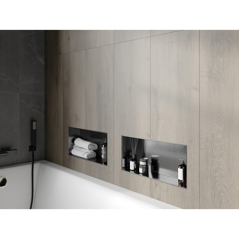 Mexen X-Wall-NR étagère encastrée sans rebord 45 x 20 cm, gris canon brossé - 19E1452010