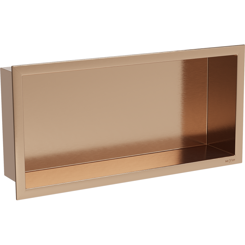 Mexen X-Wall-R półka wnękowa z kołnierzem 45 x 20 cm, miedź szczotkowana - 19C0452010