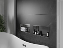 Mexen X-Wall-R nischhylla med krage 45 x 20 cm, borstad gun gray - 19E0452010