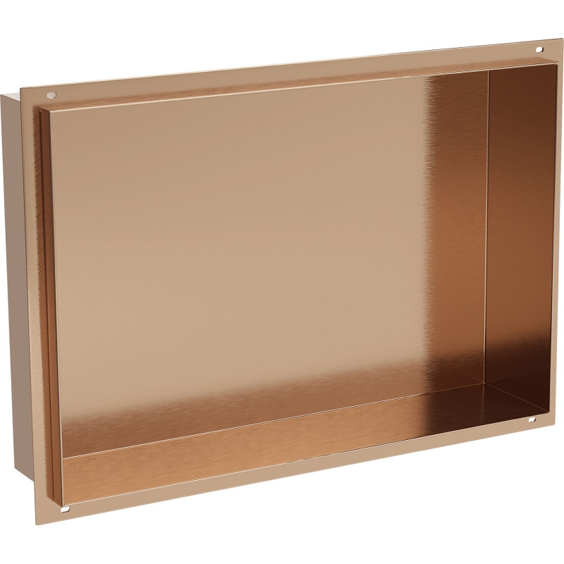 Mexen X-Wall-NR nischhylla utan kant 45 x 30 cm, borstad koppar - 19C1453010